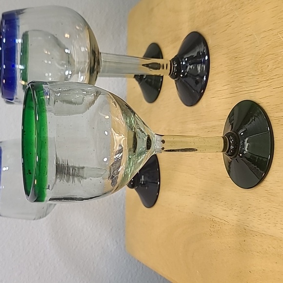 Hand Blown Margarita/Wine goblets Set of 4 - Picture 2 of 5